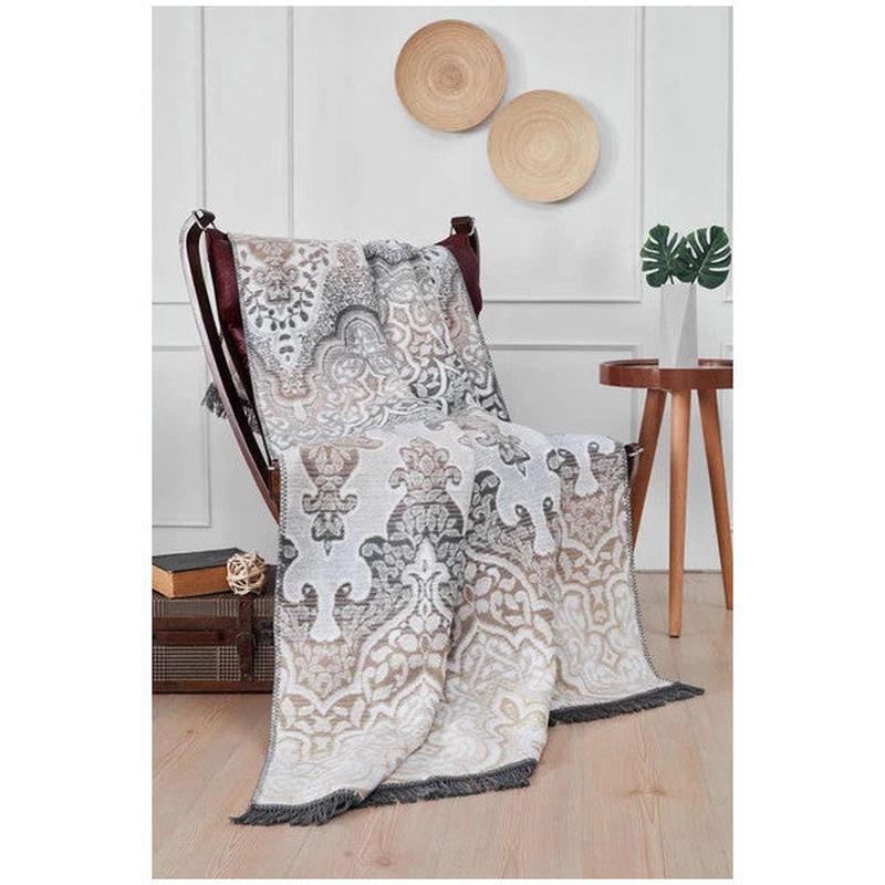 Arcene Single Cotton Blanket Gray