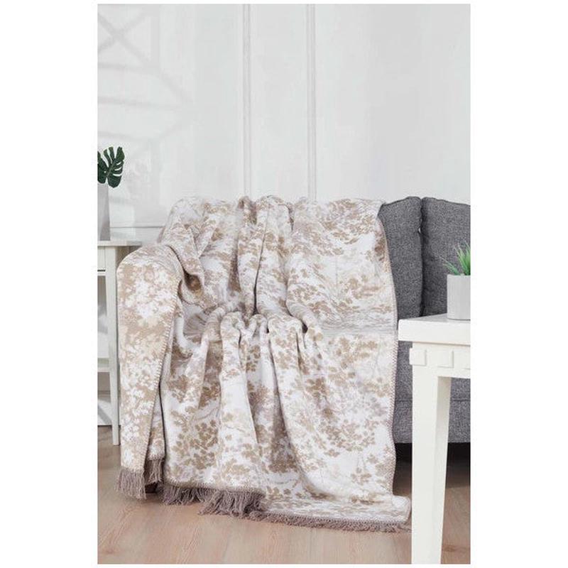 Cosmic Single Cotton Blanket Beige