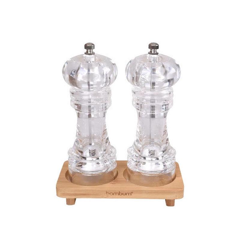 Bambum Varela - 2 Pieces Salt-Pepper Grinder Set Transparent - Medium