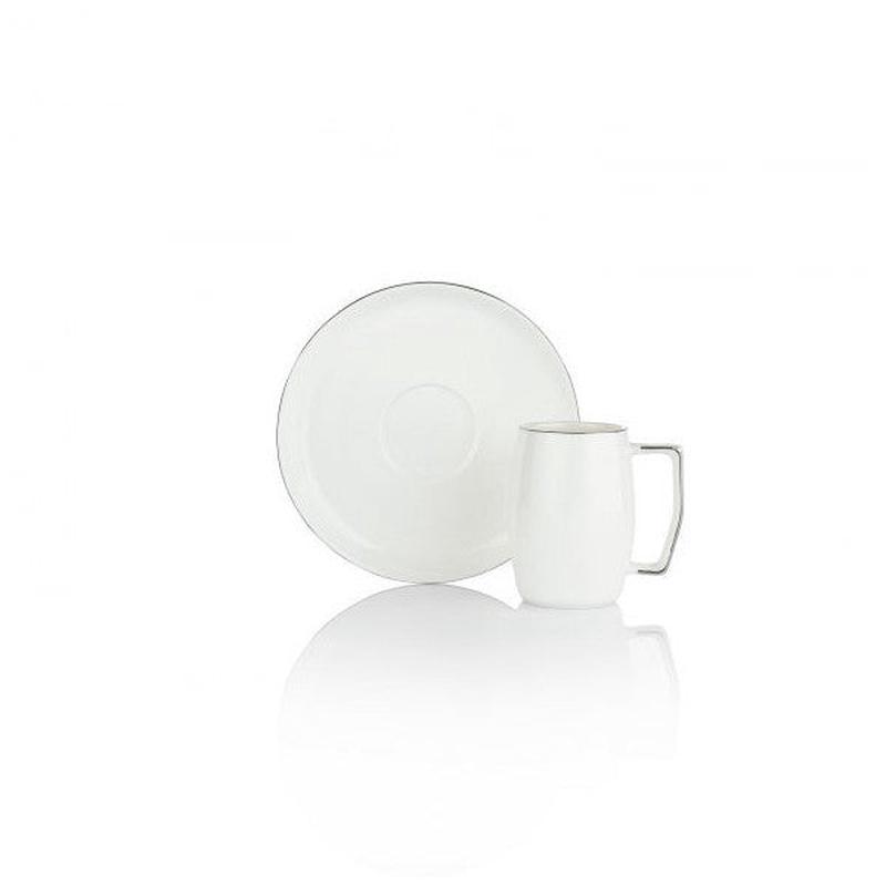 Schafer Flott 6-Piece Coffee Cup Set-12 Pieces-Silver