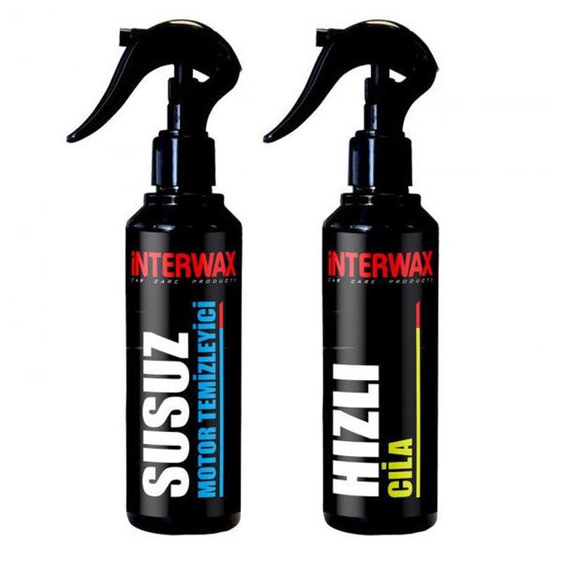 Interwax 2 Pieces Car Care And Cleaning Set Waterless Engine Cleaner 230 Ml + Fast Polish 230 Ml