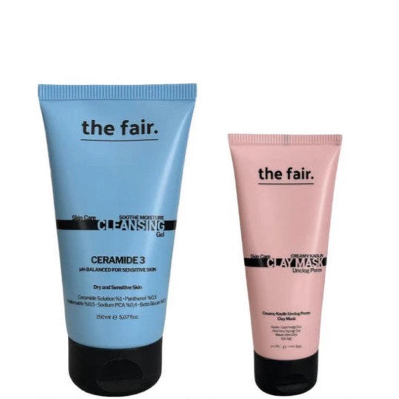The Fair. Sensitive And Dry Skin Cleansing Gel 150 Ml And Pore Cleansing Kaolin Clay Mask 30 Ml