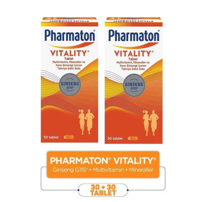 Pharmaton Vitality 30 Tablets Advantageous 2-Pack