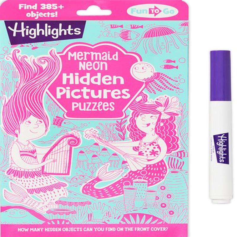 MERMAID NEON HIDDEN PICTURES PUZZLES