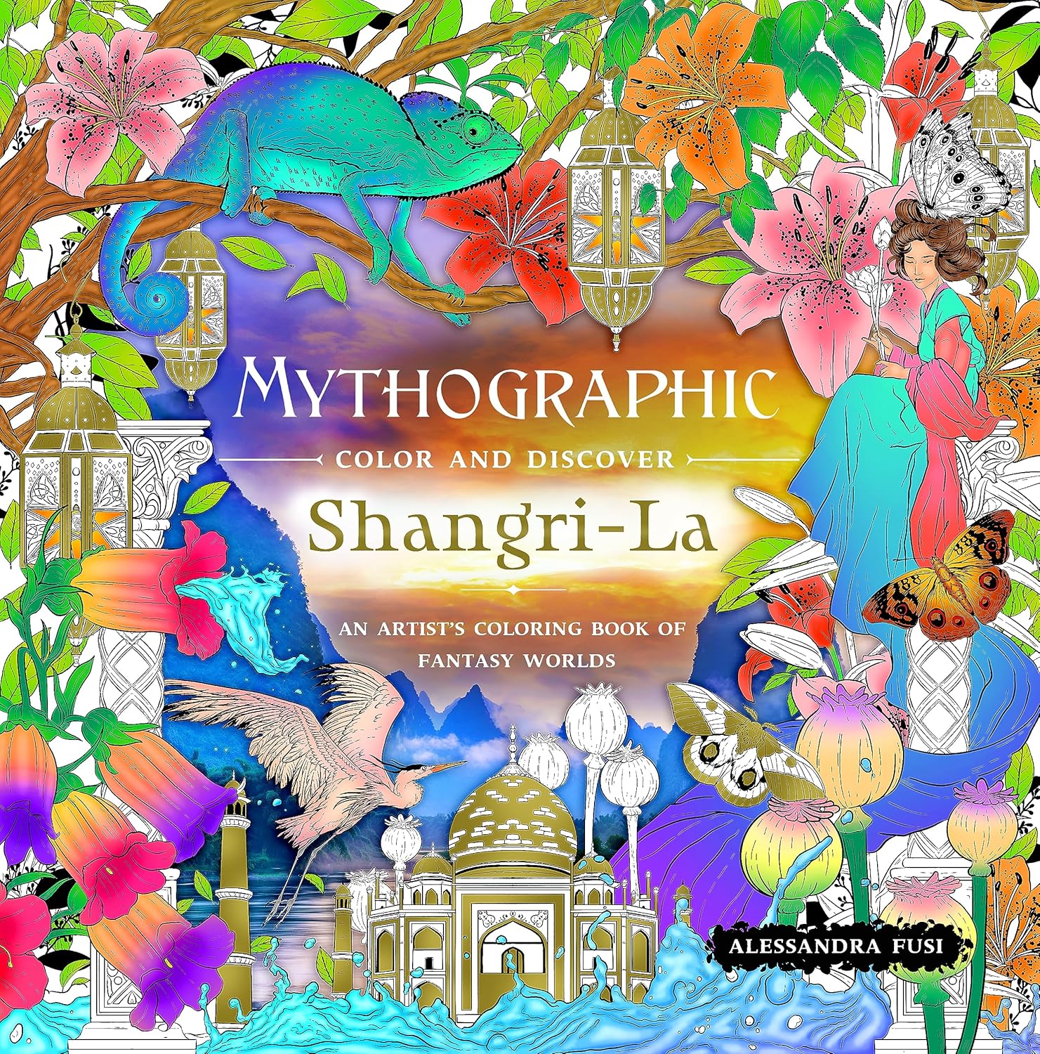 Mythographic Color and Discover: Shangri-La: An Artist's Coloring Book of Fantasy Worlds