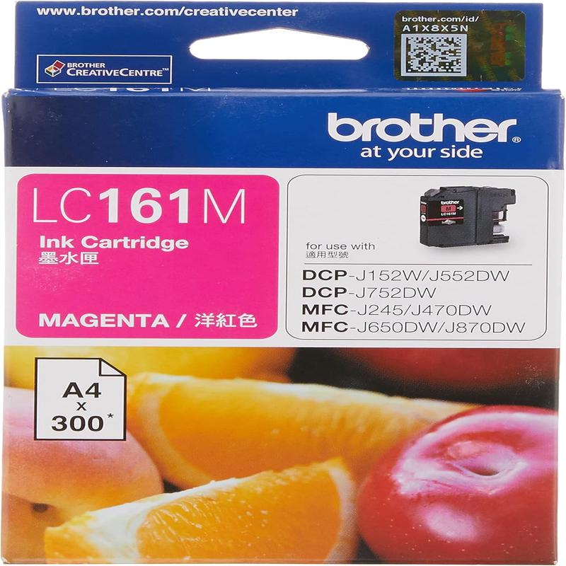 Brother LC161M Original Ink Cartridge Compatible with DCP/MFC Series, 300 Pages, Magenta