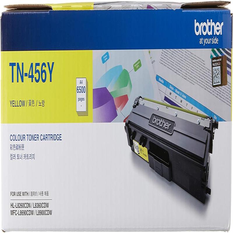 Brother TN-456Y ASA Original Toner Cartridge Compatible with HL/MFC Series, 6500 Pages, Yellow