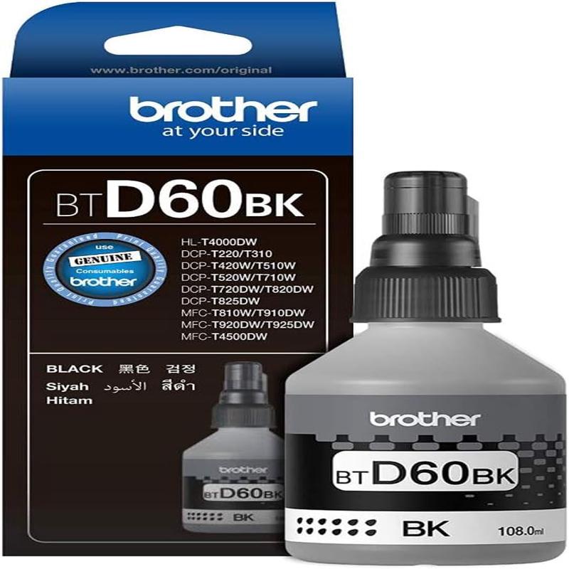 Brother BTD60BK Ink Bottle Compatible with DCP/HL/MFC Series, 6500-7500 pages, Black