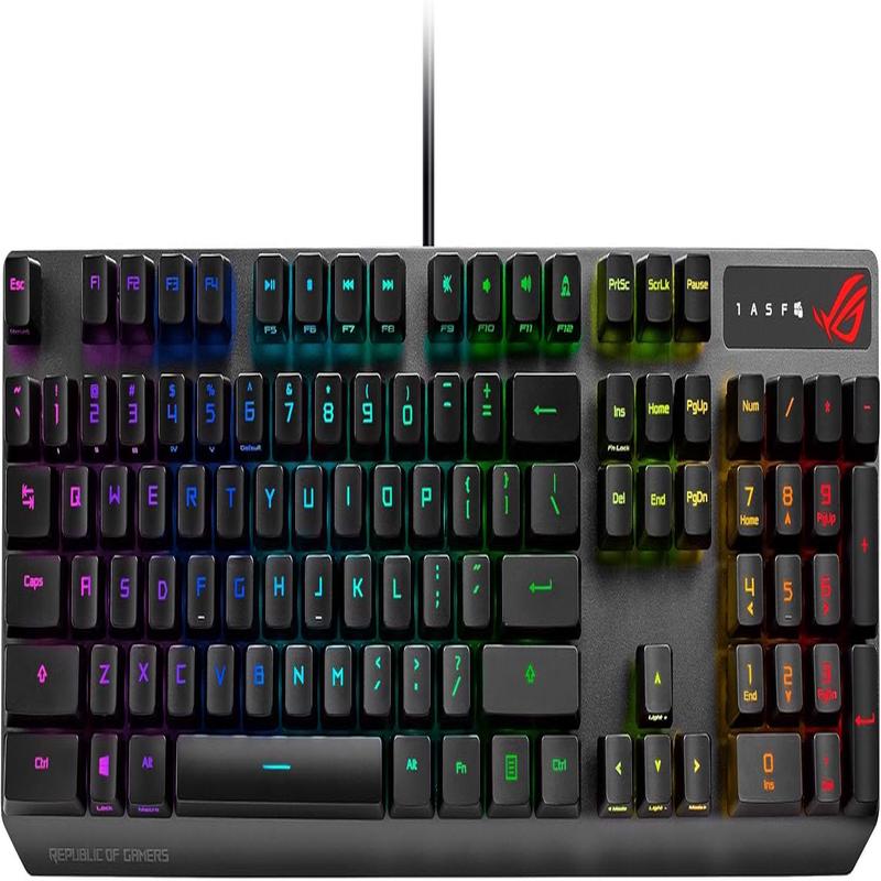 ASUS Mechanical Gaming Keyboard - ROG Strix Scope RX | Red Optical Mechanical Switches | USB 2.0 Passthrough | 2X Wider Ctrl Key for Greater FPS Precision | Aura Sync, Armoury Crate RGB Lighting,Black
