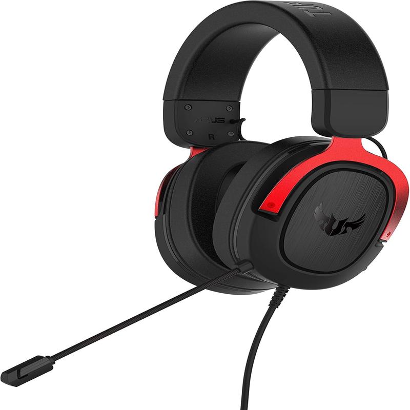 ASUS TUF Gaming H3 Wired Headphone with 7.1 Virtual Surround Sound, Red