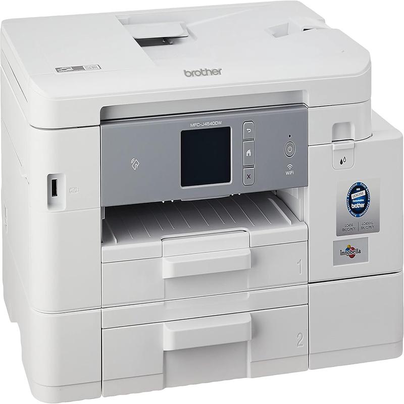 Brother MFC-J4540DW - A4 All-in-One Color Ink Cartridge Printer. Print/Scan/Copy/Fax. Auto 2-sided print. WiFi and Ethernet. Apple Airprint, WiFi Direct and NFC. White color