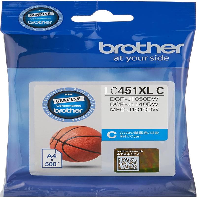 Brother LC451XLC Ink Cartridge Compatible for DCP-J1050DW and MFC-J1010DW, 500 Pages, Cyan