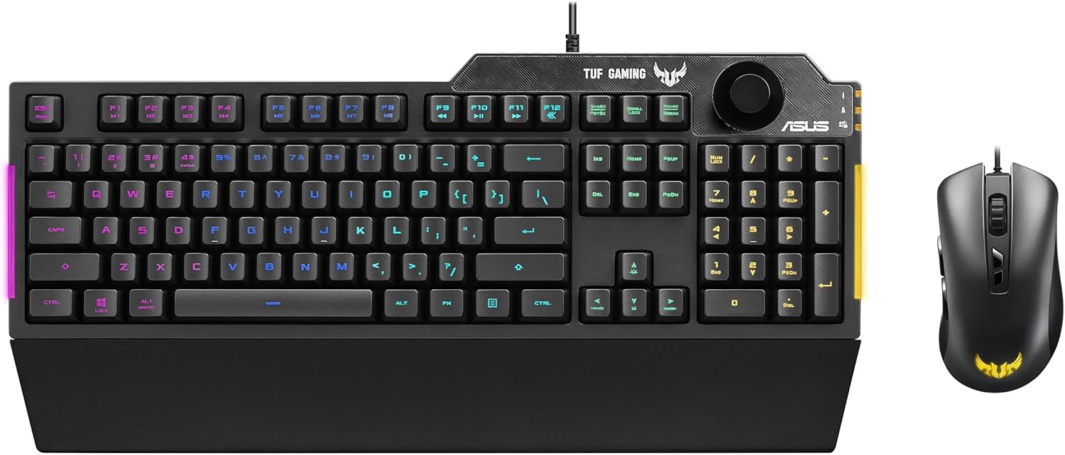 ASUS TUF Gaming Keyboard Mouse Combo | K1 RGB Keyboard, M3 Lightweight Mouse, Aura Sync RGB Lighting, Comfortable & Rugged Design, Armoury Crate Software, Programmable Buttons for PC Gamers
