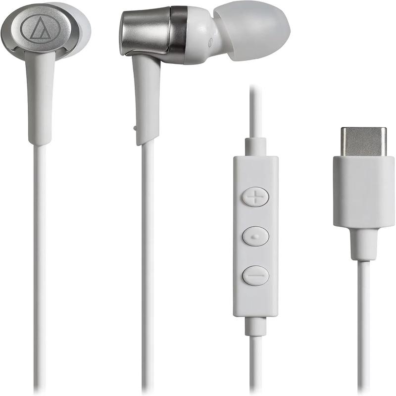 Audio-Technica ATH-CKD3C WH In-Ear Headphones with USB Type C Connector, White