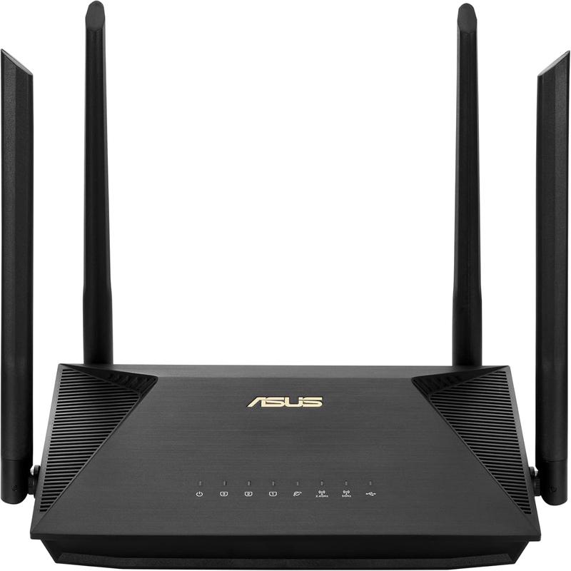 ASUS RT-AX53U AX1800 Dual Band WiFi 6 (802.11ax) Router supporting MU-MIMO and OFDMA technology, with AiProtection Classic network security powered by Trend Micro, Black