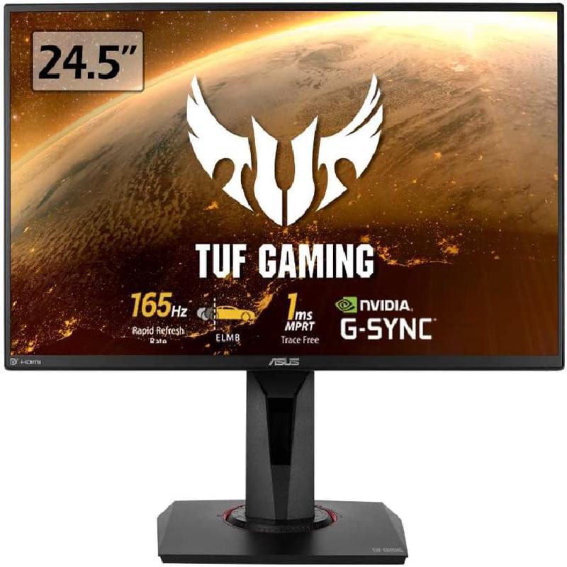ASUS TUF Gaming VG259QR Gaming Monitor 24.5 inch Full HD (1920 x 1080), 165Hz, Extreme Low Motion Blur, G-SYNC Compatible ready, 1ms (MPRT), Shadow Boost, Black