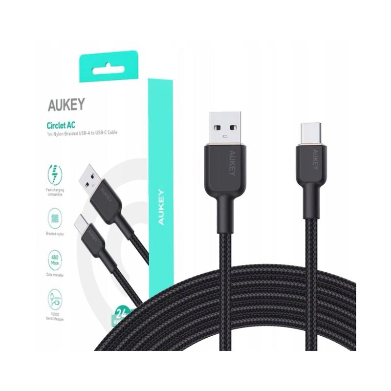 Aukey 1M Nylon Braided USB-A to USB-C Cable 60W Nylon